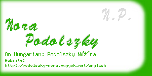 nora podolszky business card